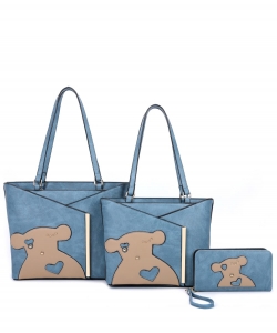 Fashion Bear 3-in-1 Shopper Set XM21149T3 BLUE